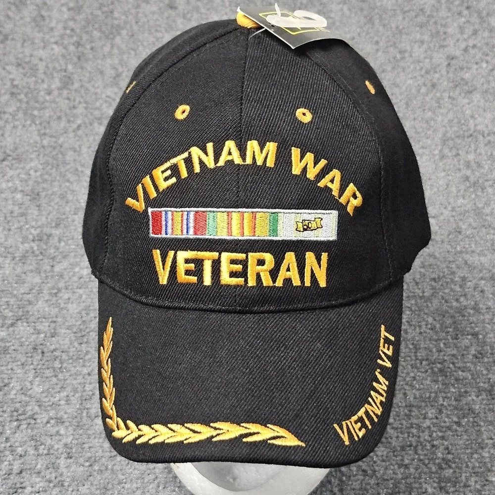 Vietnam War Veteran Hat Black Embroidered US Army Licensed Military US Army Cap